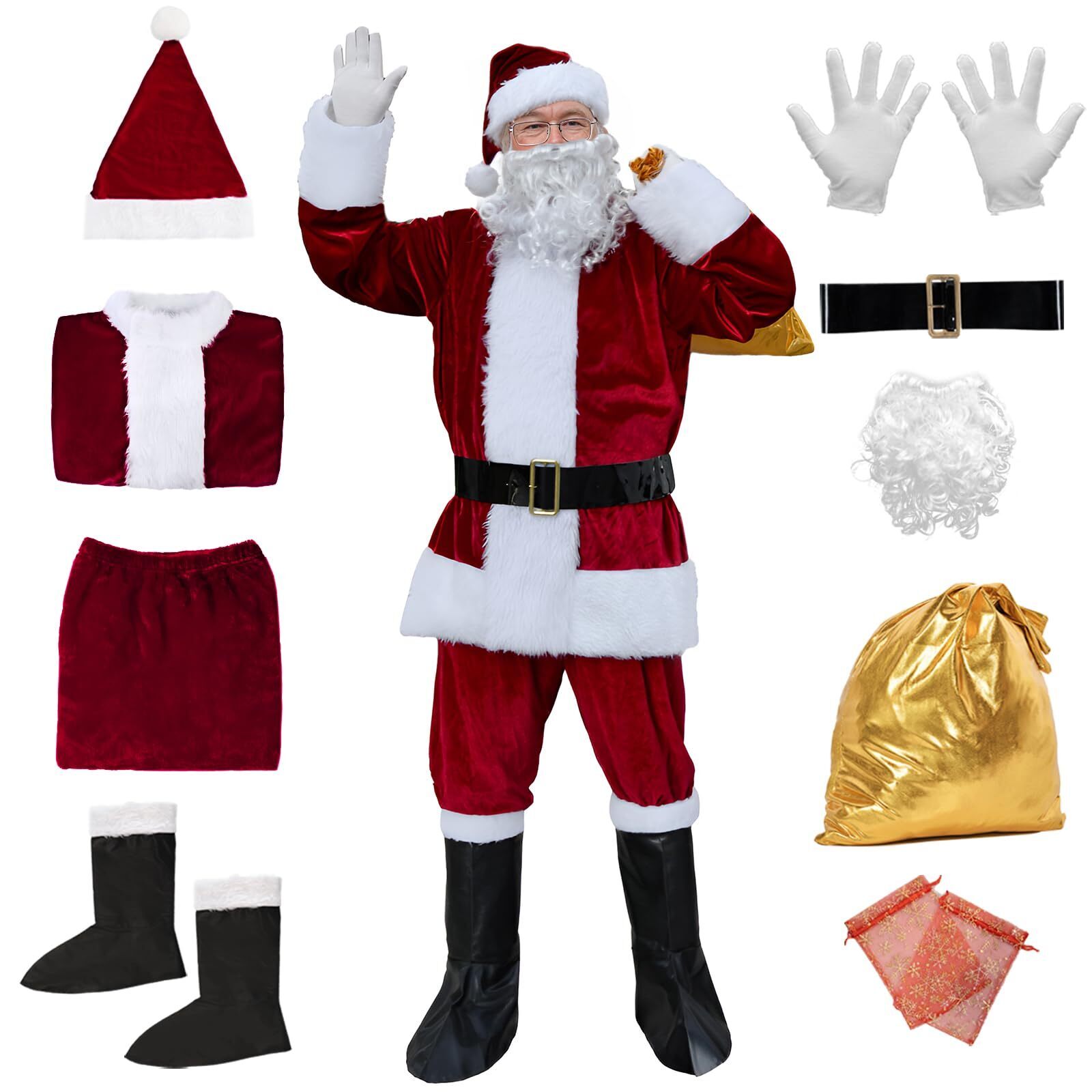 1466 Santa Claus Costume For Christmas Costume Santa Suit Santa